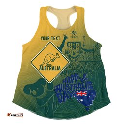 Amazing Aussie Australia Australia Day Custom Australia Coat Of Arms Kangaroo And Koala Sign Women Tank Top