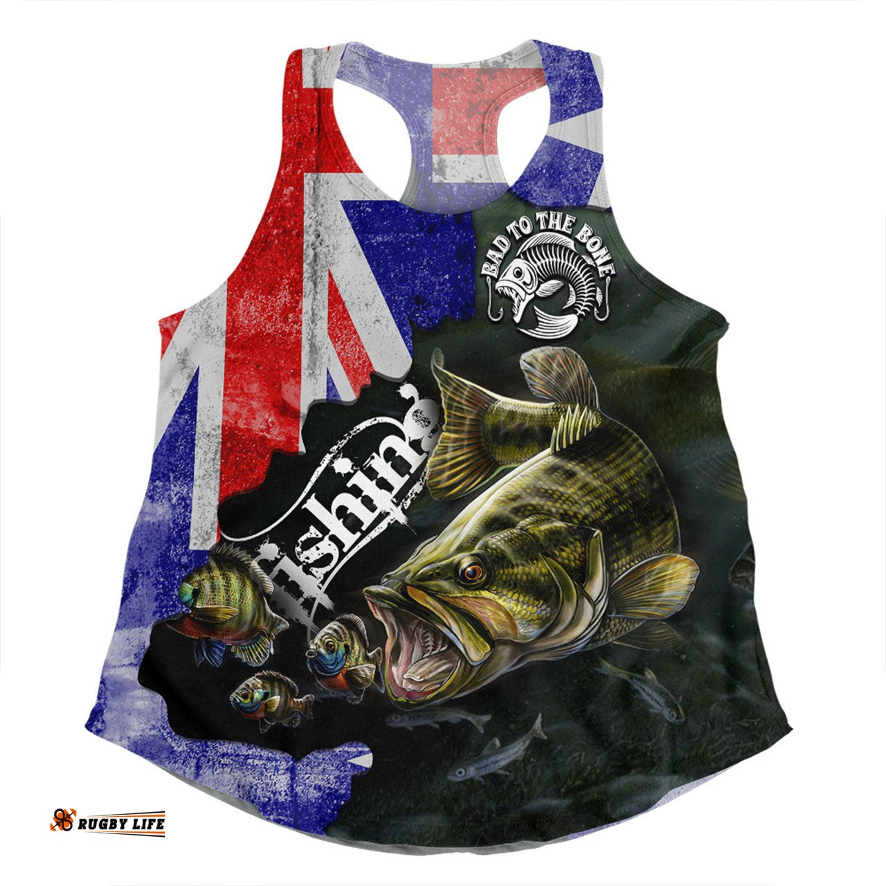Amazing Aussie Australia Fishing Bad To The Bone Fishing Australia Flag Vintage Women Tank Top