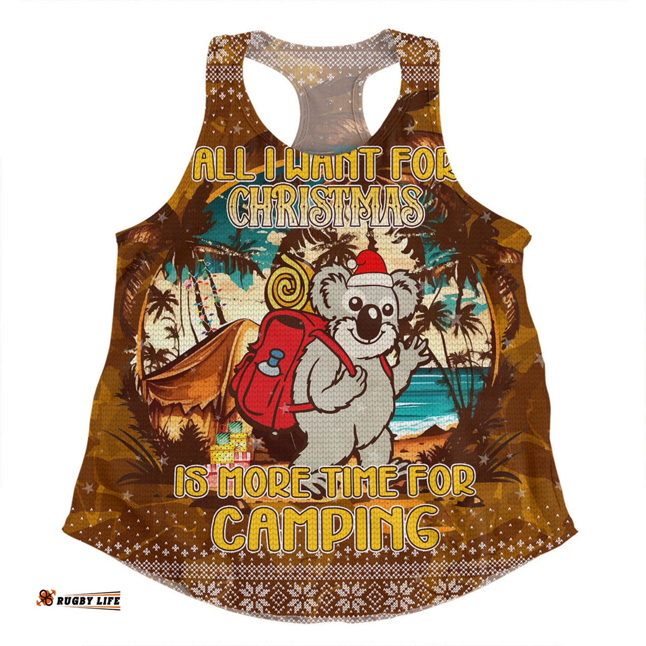 Amazing Aussie Australia Camping Christmas All I Want For Xmas Is More Time For Camping Women Tank Top
