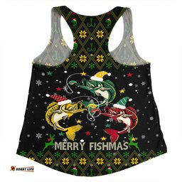 Amazing Aussie Australia Christmas Fishing Custom Merry Fishmas Fishing Ugly Christmas Women Tank Top