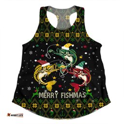 Amazing Aussie Australia Christmas Fishing Custom Merry Fishmas Fishing Ugly Christmas Women Tank Top
