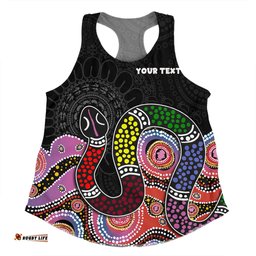 Amazing Aussie Australia Rainbow Serpent Aboriginal Custom Dreamtime Rainbow Serpent Featuring Dot Style Women Tank Top
