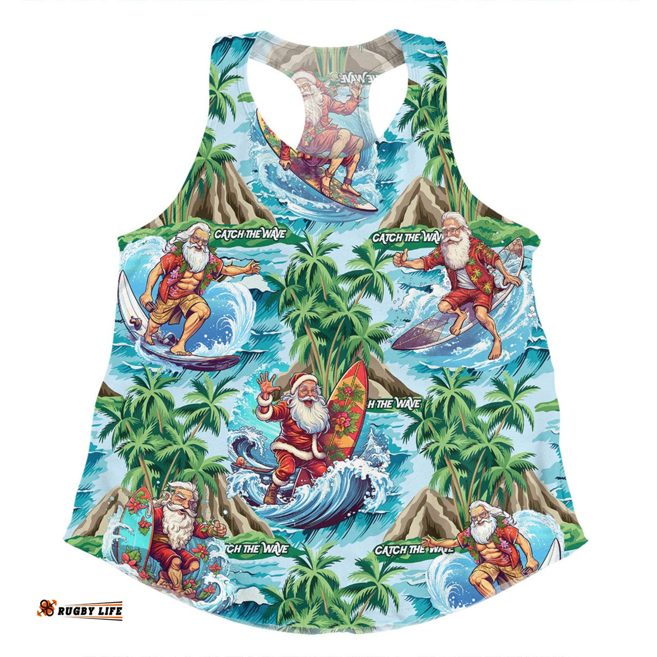 Amazing Aussie Australia Christmas Surfing Funny Santa Surfing Christmas Women Tank Top