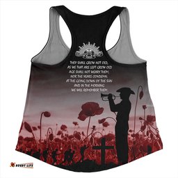 Amazing Aussie Australia Anzac Day Lest We Forget Red Women Tank Top