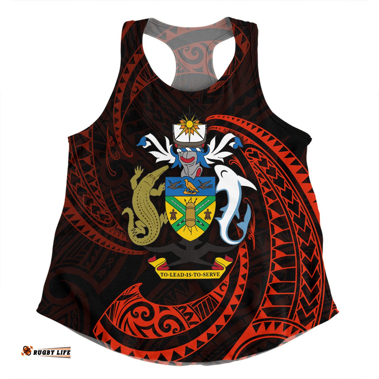Amazing Aussie Australia South Sea Islanders Solomon Islands Red Tribal Wave Pattern Women Tank Top