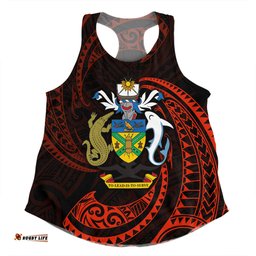 Amazing Aussie Australia South Sea Islanders Solomon Islands Red Tribal Wave Pattern Women Tank Top