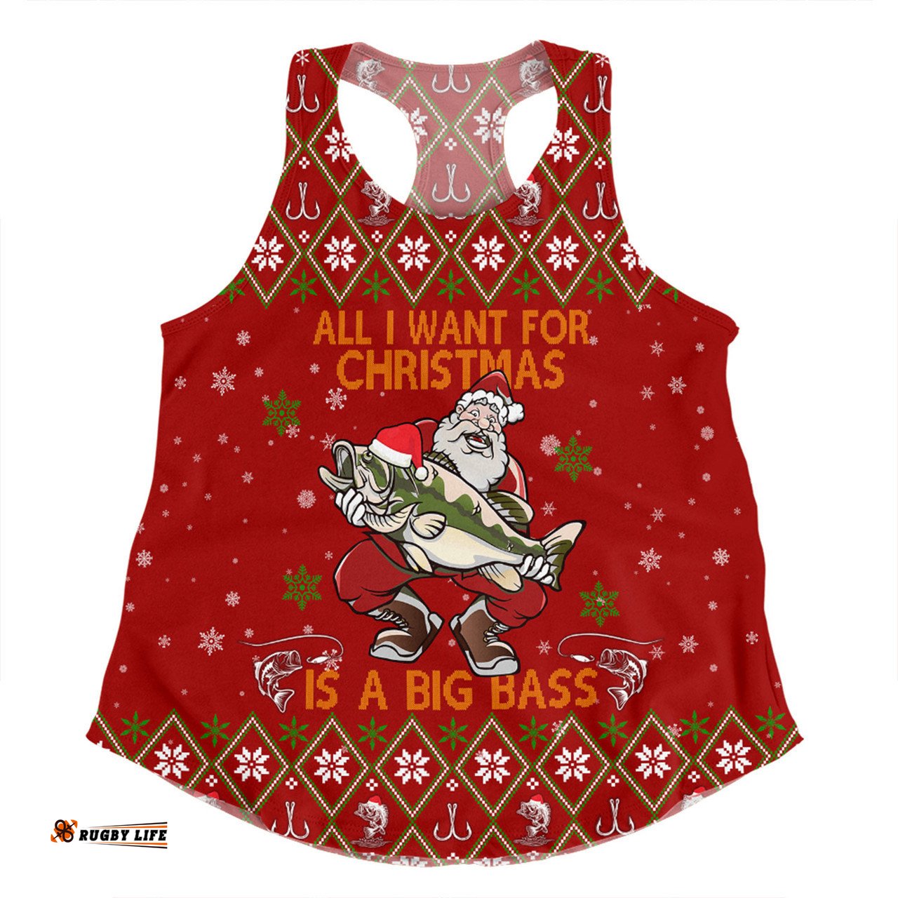 Amazing Aussie Australia Christmas Fishing Custom All I Want For Christmas Is A Big Bass Women Tank Top