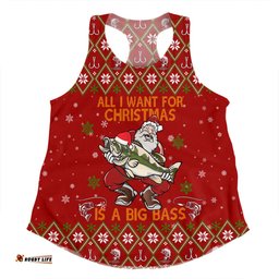 Amazing Aussie Australia Christmas Fishing Custom All I Want For Christmas Is A Big Bass Women Tank Top