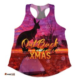 Amazing Aussie Australia Christmas Kangaroo Camping Aussie Outback Merry Christmas Women Tank Top