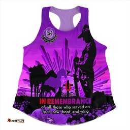 Amazing Aussie Australia Anzac Day Animal Companions Forever Remembered Women Tank Top