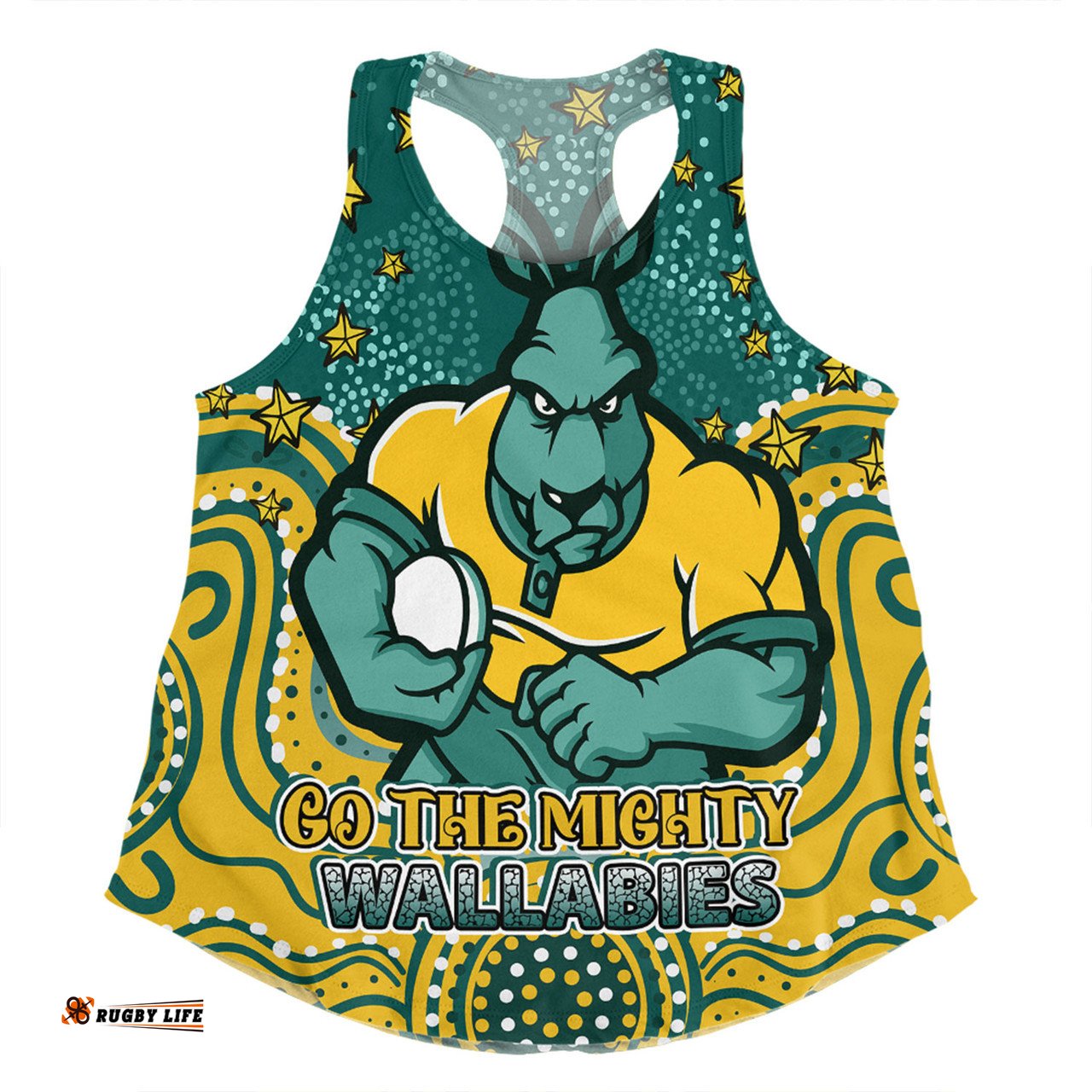 Amazing Aussie Australia Wallabies Custom Custom With Aboriginal Inspired Style Of Dot Painting Patterns  Women Tank Top