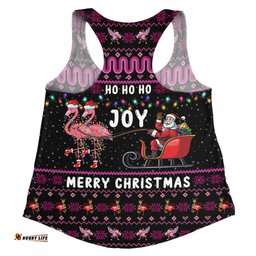 Amazing Aussie Australia Christmas Custom Aussie Christmas Pink Flamingo Santa Sleigh Women Tank Top