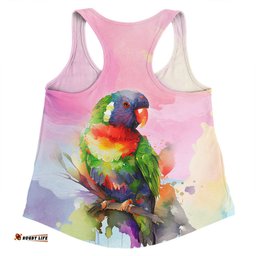 Amazing Aussie Australia Rainbow Lorikeets Rainbow Lorikeets With Grevillea Flowers Women Tank Top