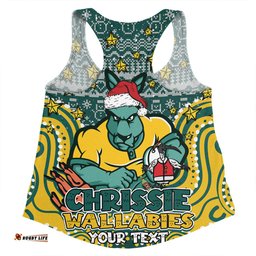 Amazing Aussie Australia Wallabies Christmas Custom Christmas Knit Patterns Vintage Jersey Ugly Women Tank Top