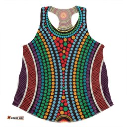 Amazing Aussie Australia Dot Painting Inspired Aboriginal Dot Color In The Aboriginal Style Women Tank Top