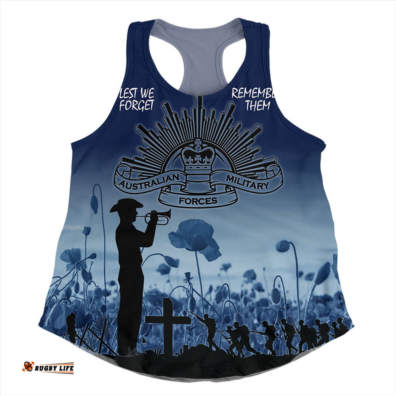 Amazing Aussie Australia Anzac Day Lest We Forget Blue Women Tank Top
