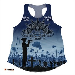 Amazing Aussie Australia Anzac Day Lest We Forget Blue Women Tank Top