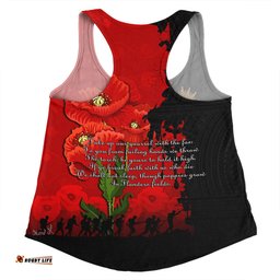 Amazing Aussie Australia Anzac Day Custom Australian And New Zealand Warriorsers In Flanders Fields Poppy Flowers Women Tank Top