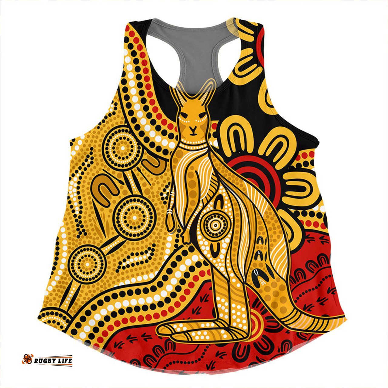 Amazing Aussie Australia Aboriginal Kangaroo Journey Women Tank Top