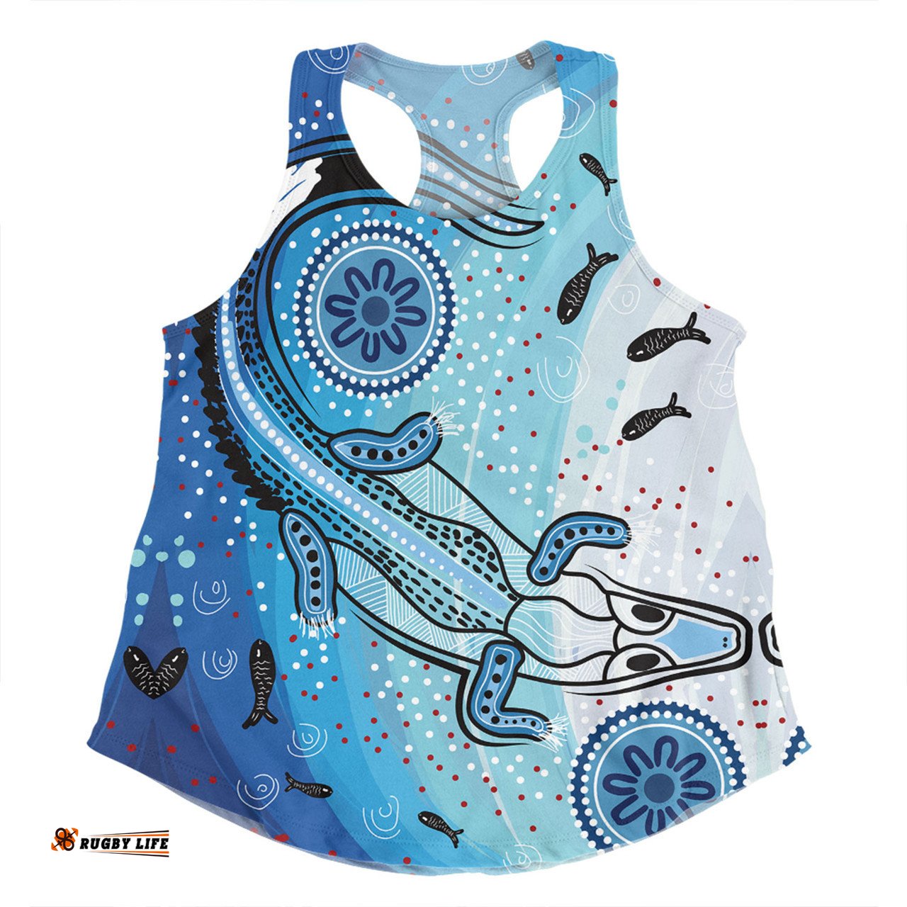 Amazing Aussie Australia Dot Painting Inspired Aboriginal Aboriginal Dot Art With Crocodile Women Tank Top