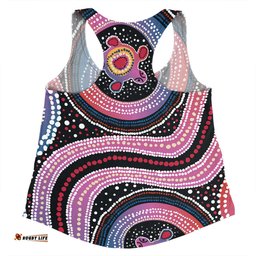Amazing Aussie Australia Dot Painting Inspired Aboriginal Turtles With Dot In Aboriginal Women Tank Top