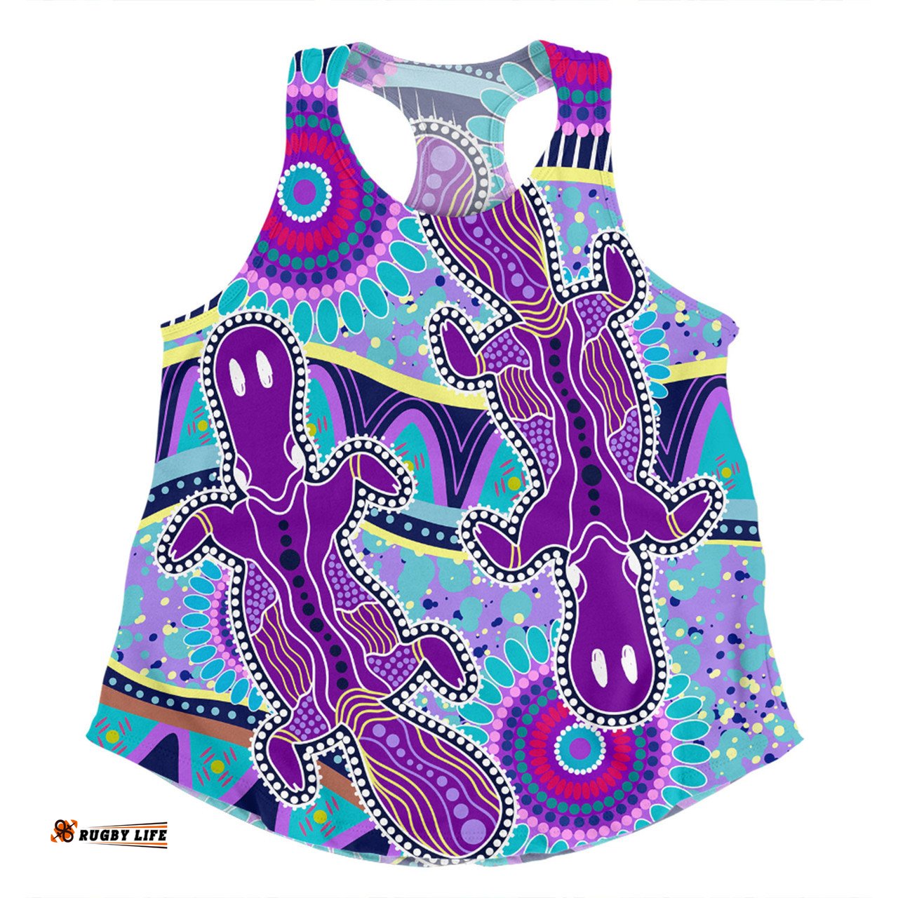Amazing Aussie Australia Platypus Aboriginal Purple Platypus With Aboriginal Art Dot Painting Patterns Inspired Women Tank Top