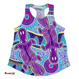 Amazing Aussie Australia Platypus Aboriginal Purple Platypus With Aboriginal Art Dot Painting Patterns Inspired Women Tank Top