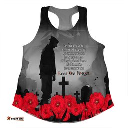 Amazing Aussie Australia Anzac Day Custom Remembrance Day Soldier In A Red Poppies Field Women Tank Top