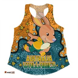 Amazing Aussie Australia Wallabies Custom Team With Dot And Star Patterns For Tough Fan Women Tank Top