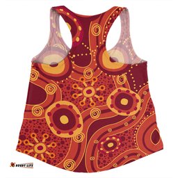 Amazing Aussie Australia Aboriginal Red Aboriginal Dot Art Inspired Women Tank Top
