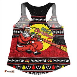 Amazing Aussie Australia Aboriginal Didgeridoo Santa Christmas Women Tank Top
