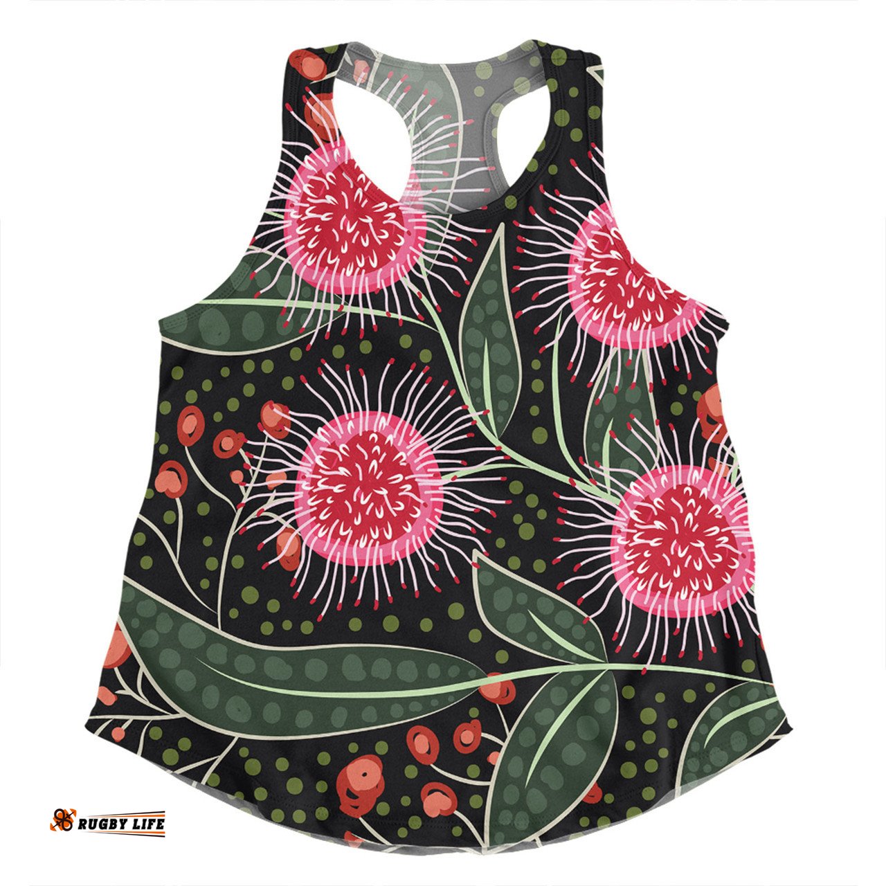 Amazing Aussie Australia Flowers Aboriginal Aboriginal Style Australian Hakea Flower Women Tank Top