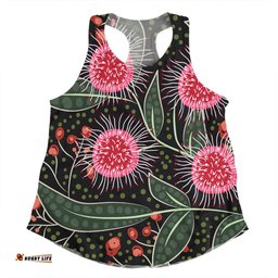 Amazing Aussie Australia Flowers Aboriginal Aboriginal Style Australian Hakea Flower Women Tank Top