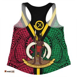 Amazing Aussie Australia South Sea Islanders Vanuatu Polynesian Flag With Coat Of Arm Women Tank Top