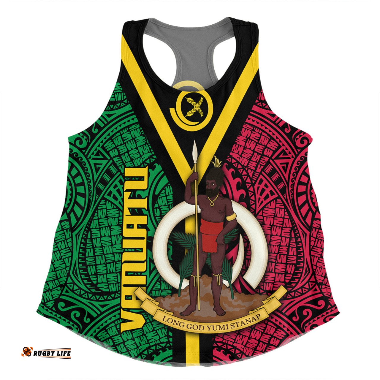 Amazing Aussie Australia South Sea Islanders Vanuatu Polynesian Flag With Coat Of Arm Women Tank Top