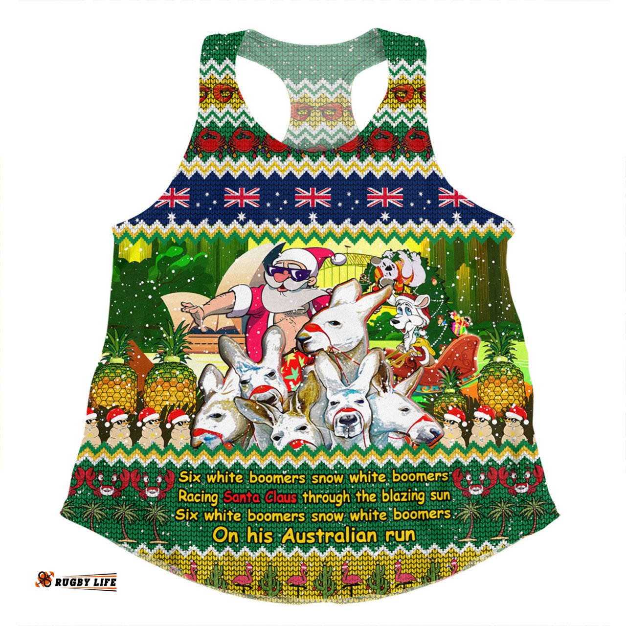 Amazing Aussie Australia Christmas Custom Six White Boomers Women Tank Top