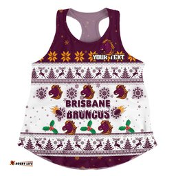 Amazing Aussie Brisbane Broncos Christmas Custom Special Ugly Christmas Women Tank Top