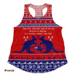 Amazing Aussie Australian Christmas Carol Christmas Jingle Bells Ugly Style Women Tank Top