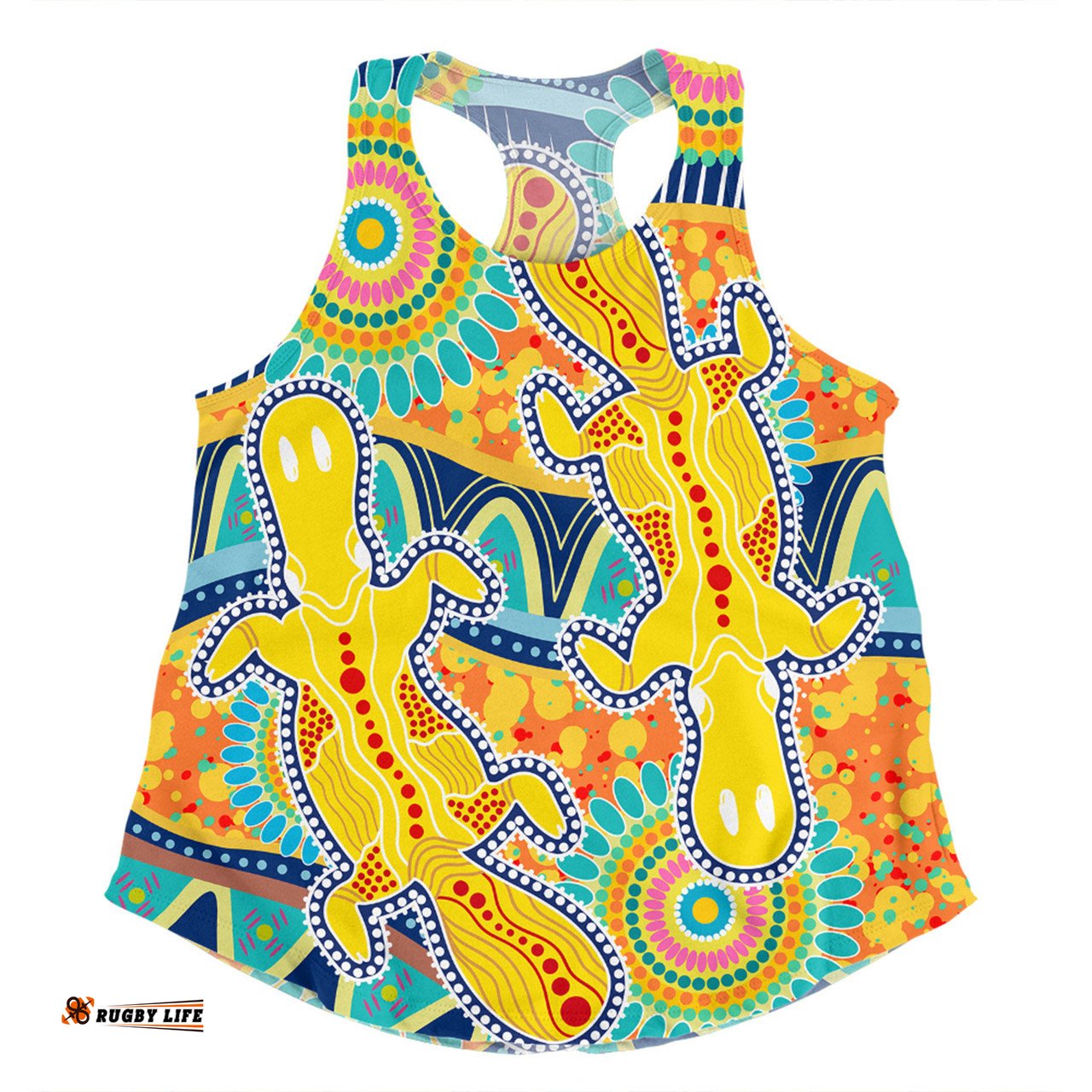 Amazing Aussie Australia Platypus Aboriginal Yellow Platypus With Aboriginal Art Dot Painting Patterns Inspired Women Tank Top