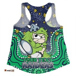 Amazing Aussie Canberra Raiders Custom Custom With Aboriginal Inspired Style Of Dot Painting Patterns  Women Tank Top