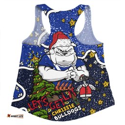 Amazing Aussie Canterbury Bankstown Bulldogs Christmas Custom Let's Get Lit Chrisse Pressie Women Tank Top