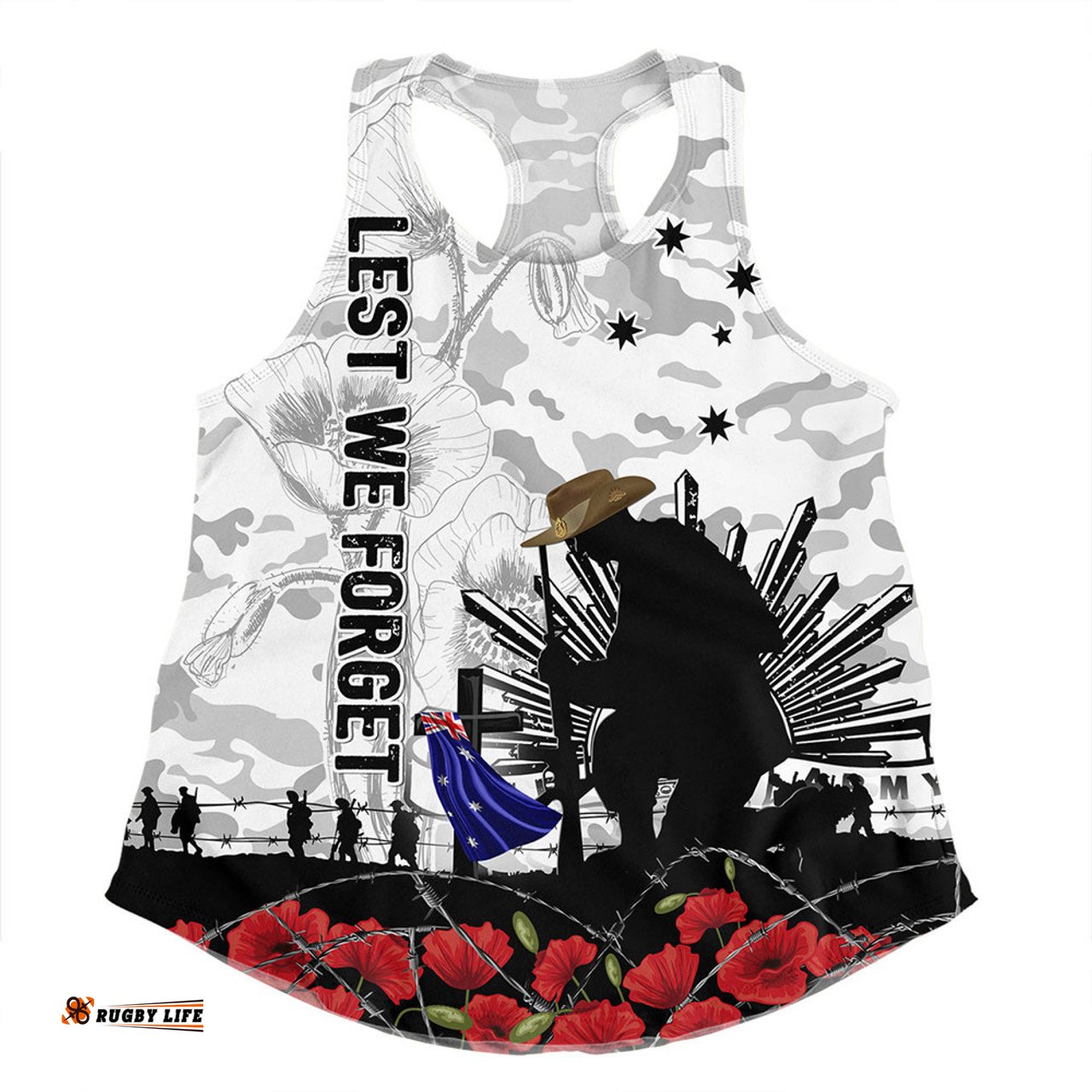 Amazing Aussie Australia Fallen But Not Forgotten Remembrance Day Tribute Women Tank Top