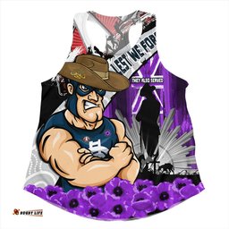 Amazing Aussie Carlton ANZAC Day Honor Purple Valor And Spirit Women Tank Top
