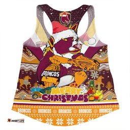 Amazing Aussie Brisbane Broncos Christmas Custom Broncos Santa Aussie Big Things Christmas Women Tank Top