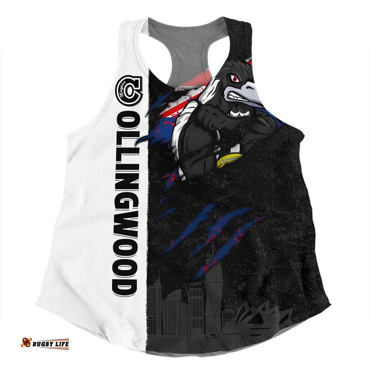 Amazing Aussie Collingwood Burning Passion Of Power Scratch Style Women Tank Top