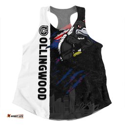 Amazing Aussie Collingwood Burning Passion Of Power Scratch Style Women Tank Top