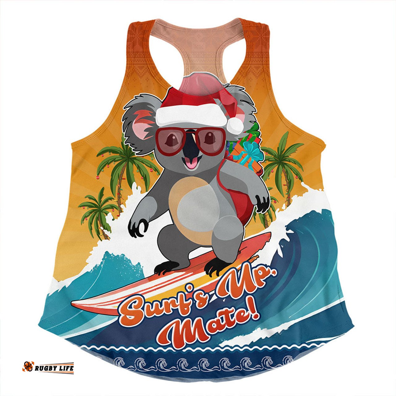Amazing Aussie Australia Merry Christmas Surf's Up, Mate Koala Women Tank Top