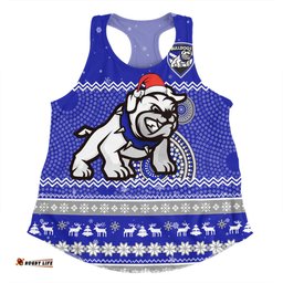 Amazing Aussie Canterbury Bankstown Bulldogs Christmas Custom Ugly Xmas And Aboriginal Patterns For Die Hard Fan Women Tank Top