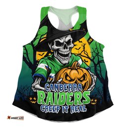 Amazing Aussie Canberra Raiders Dark Moon Rugby Halloween Battle Edition Women Tank Top