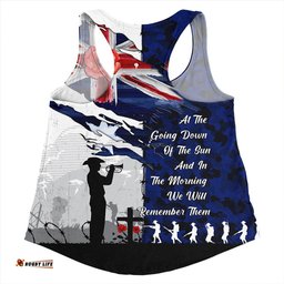 Amazing Aussie Australia Remembrance Day Lest We Forget Australian Military Tribute Blue Women Tank Top